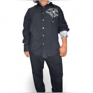 Rivet N Zip Button Down Shirt